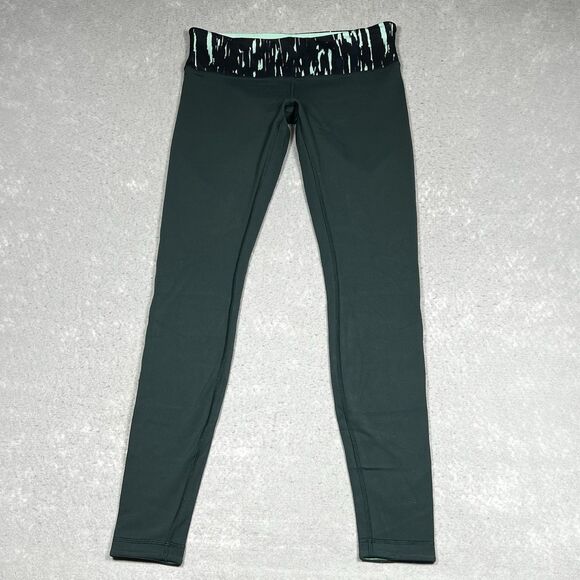 Lululemon Leggings Womens Size 10 Dark Fuel/Menthol Wunder Under Pant Reversible - Picture 1 of 11